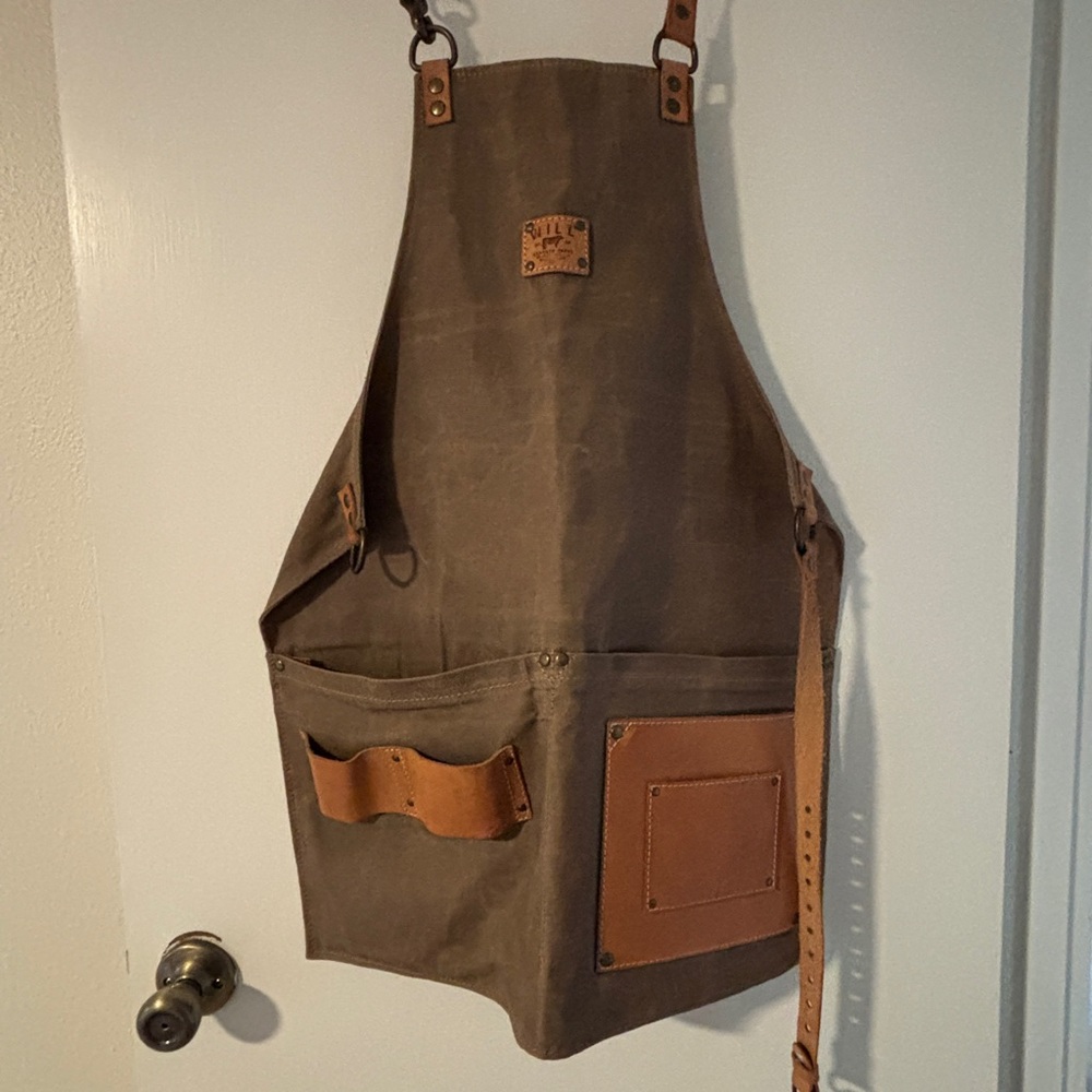 Will Leather Goods Olive and Tan Utility Apron